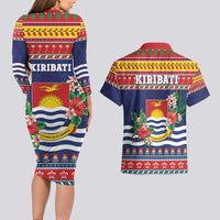 Kiribati Christmas Couples Matching Long Sleeve Bodycon Dress and Hawaiian Shirt Coat Of Arms Tekeraoi Te Kiritimati LT05 - Polynesian Pride