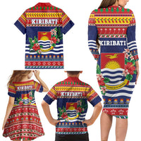 Kiribati Christmas Family Matching Long Sleeve Bodycon Dress and Hawaiian Shirt Coat Of Arms Tekeraoi Te Kiritimati LT05 - Polynesian Pride
