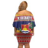 Kiribati Christmas Family Matching Off Shoulder Short Dress and Hawaiian Shirt Coat Of Arms Tekeraoi Te Kiritimati LT05 - Polynesian Pride