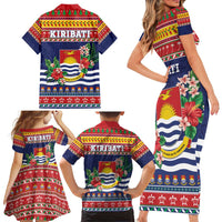 Kiribati Christmas Family Matching Short Sleeve Bodycon Dress and Hawaiian Shirt Coat Of Arms Tekeraoi Te Kiritimati LT05 - Polynesian Pride
