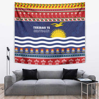 Kiribati Christmas Tapestry Coat Of Arms Tekeraoi Te Kiritimati LT05 Red - Polynesian Pride