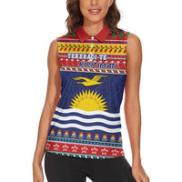 Kiribati Christmas Women Sleeveless Polo Shirt Coat Of Arms Tekeraoi Te Kiritimati LT05 - Polynesian Pride