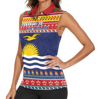 Kiribati Christmas Women Sleeveless Polo Shirt Coat Of Arms Tekeraoi Te Kiritimati LT05 - Polynesian Pride