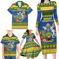 Solomon Islands Christmas Family Matching Long Sleeve Bodycon Dress and Hawaiian Shirt Coat Of Arms Merry Xmas LT05 - Polynesian Pride