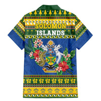 Solomon Islands Christmas Family Matching Mermaid Dress and Hawaiian Shirt Coat Of Arms Merry Xmas LT05 - Polynesian Pride