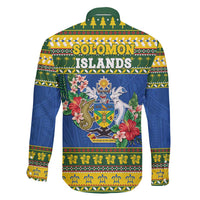 Solomon Islands Christmas Family Matching Short Sleeve Bodycon Dress and Hawaiian Shirt Coat Of Arms Merry Xmas LT05 - Polynesian Pride