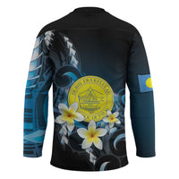 Palau United Nations Day Hockey Jersey Polynesian Curves Plumeria - Polynesian Pride