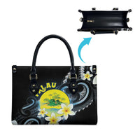 Palau United Nations Day Leather Bag Polynesian Curves Plumeria - Polynesian Pride