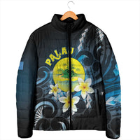 Palau United Nations Day Padded Jacket Polynesian Curves Plumeria LT05 - Polynesian Pride