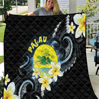 Palau United Nations Day Quilt Polynesian Curves Plumeria LT05 Black - Polynesian Pride