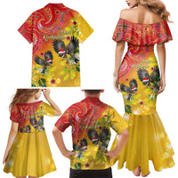 New Zealand Piwakawaka Christmas Family Matching Mermaid Dress and Hawaiian Shirt With Maori Pattern LT05 - Polynesian Pride