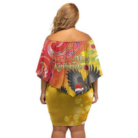 New Zealand Piwakawaka Christmas Family Matching Off Shoulder Short Dress and Hawaiian Shirt With Maori Pattern LT05 - Polynesian Pride