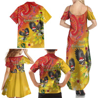 New Zealand Piwakawaka Christmas Family Matching Summer Maxi Dress and Hawaiian Shirt With Maori Pattern LT05 - Polynesian Pride