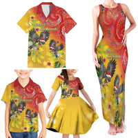 New Zealand Piwakawaka Christmas Family Matching Tank Maxi Dress and Hawaiian Shirt With Maori Pattern LT05 - Polynesian Pride