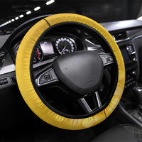 New Zealand Piwakawaka Christmas Steering Wheel Cover With Maori Pattern LT05 Universal Fit Yellow - Polynesian Pride