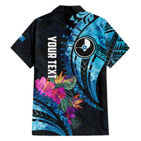 Personalised FSM Yap State Day Family Matching Short Sleeve Bodycon Dress and Hawaiian Shirt Tropical Flowers Tribal Pattern LT05 - Polynesian Pride