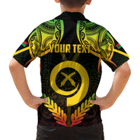 Personalised Vanuatu Father Lini Day Kid Hawaiian Shirt Polynesian Tribal Pattern LT05 - Polynesian Pride