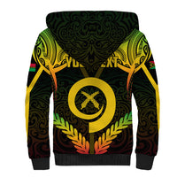 Personalised Vanuatu Father Lini Day Sherpa Hoodie Polynesian Tribal Pattern LT05 - Polynesian Pride