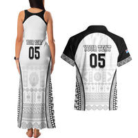 Custom Fiji Tapa Football Couples Matching Tank Maxi Dress and Hawaiian Shirt Sporty Style LT05 - Polynesian Pride