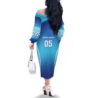 Custom Fiji Football Family Matching Off The Shoulder Long Sleeve Dress and Hawaiian Shirt Fijian Tapa Pattern LT05 - Polynesian Pride