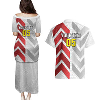Custom New Caledonia Football Couples Matching Puletasi and Hawaiian Shirt Unique Style LT05 - Polynesian Pride