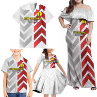 Custom New Caledonia Football Family Matching Off Shoulder Maxi Dress and Hawaiian Shirt Unique Style LT05 - Polynesian Pride