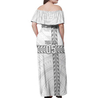 Custom New Caledonia Football Family Matching Off Shoulder Maxi Dress and Hawaiian Shirt Go The Kagus LT05 - Polynesian Pride