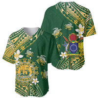 Cook Islands 15 Finest Baseball Jersey Plumeria Polynesian Turtle