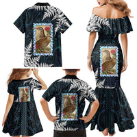 New Zealand Weka Family Matching Mermaid Dress and Hawaiian Shirt Maori Hen Koru Pattern LT05 - Polynesian Pride