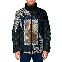 New Zealand Weka Padded Jacket Maori Hen Koru Pattern - Polynesian Pride