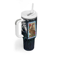 New Zealand Weka Tumbler With Handle Maori Hen Koru Pattern - Polynesian Pride