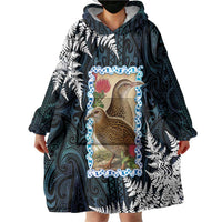 New Zealand Weka Wearable Blanket Hoodie Maori Hen Koru Pattern - Polynesian Pride