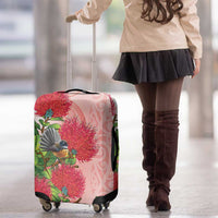 New Zealand Fantail Luggage Cover Maori Koru With Pohutukawa Flowers LT05 - Polynesian Pride