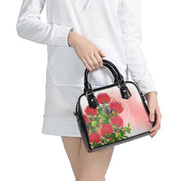 New Zealand Fantail Shoulder Handbag Maori Koru With Pohutukawa Flowers - Polynesian Pride