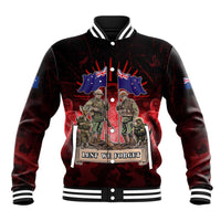Australia And New Zealand ANZAC Day Baseball Jacket Soldiers Lest We Forget