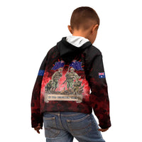 Australia And New Zealand ANZAC Day Kid Hoodie Soldiers Lest We Forget