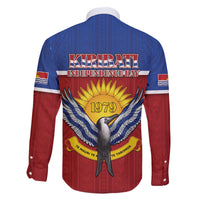 Kiribati 45th Independence Day Family Matching Off Shoulder Maxi Dress and Hawaiian Shirt Lesser Frigatebird Tribal Pattern