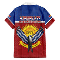 Kiribati 45th Independence Day Family Matching Short Sleeve Bodycon Dress and Hawaiian Shirt Lesser Frigatebird Tribal Pattern LT05 - Polynesian Pride