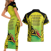 Vanuatu 46th Independence Couples Matching Short Sleeve Bodycon Dress and Hawaiian Shirt Special Style LT05 - Polynesian Pride