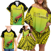 Vanuatu 45th Independence Family Matching Off Shoulder Short Dress and Hawaiian Shirt Special Style - Polynesian Pride