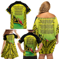 Vanuatu 45th Independence Family Matching Off Shoulder Short Dress and Hawaiian Shirt Special Style - Polynesian Pride