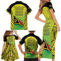 Vanuatu 45th Independence Family Matching Short Sleeve Bodycon Dress and Hawaiian Shirt Special Style - Polynesian Pride