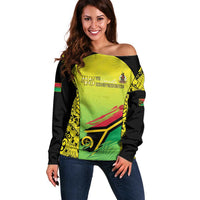 Vanuatu 46th Independence Off Shoulder Sweater Special Style LT05 Women Yellow - Polynesian Pride