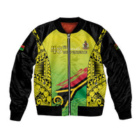 Vanuatu 46th Independence Sleeve Zip Bomber Jacket Special Style LT05 Unisex Yellow - Polynesian Pride