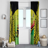 Vanuatu 46th Independence Window Curtain Special Style LT05 With Grommets Yellow - Polynesian Pride