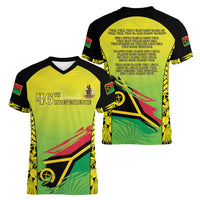 Vanuatu 45th Independence Women V-Neck T-Shirt Special Style - Polynesian Pride