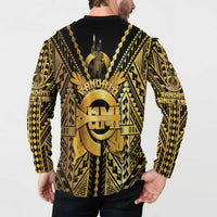 Vanuatu 46th Anniversary Of Independence Button Sweatshirt Gold Style LT05 - Polynesian Pride