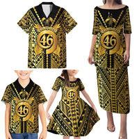 Vanuatu 46th Anniversary Of Independence Family Matching Puletasi and Hawaiian Shirt Gold Style LT05 - Polynesian Pride