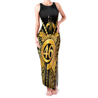 Vanuatu 45th Anniversary Of Independence Family Matching Tank Maxi Dress and Hawaiian Shirt Gold Style LT05 Mom's Dress Gold - Polynesian Pride