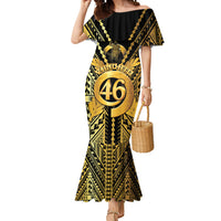 Vanuatu 46th Anniversary Of Independence Mermaid Dress Gold Style LT05 Women Gold - Polynesian Pride